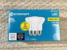 3 Pack/ EcoSmart 50W R20 Dimmable ENERGY STAR LED Light Bulb Bright White 3000K