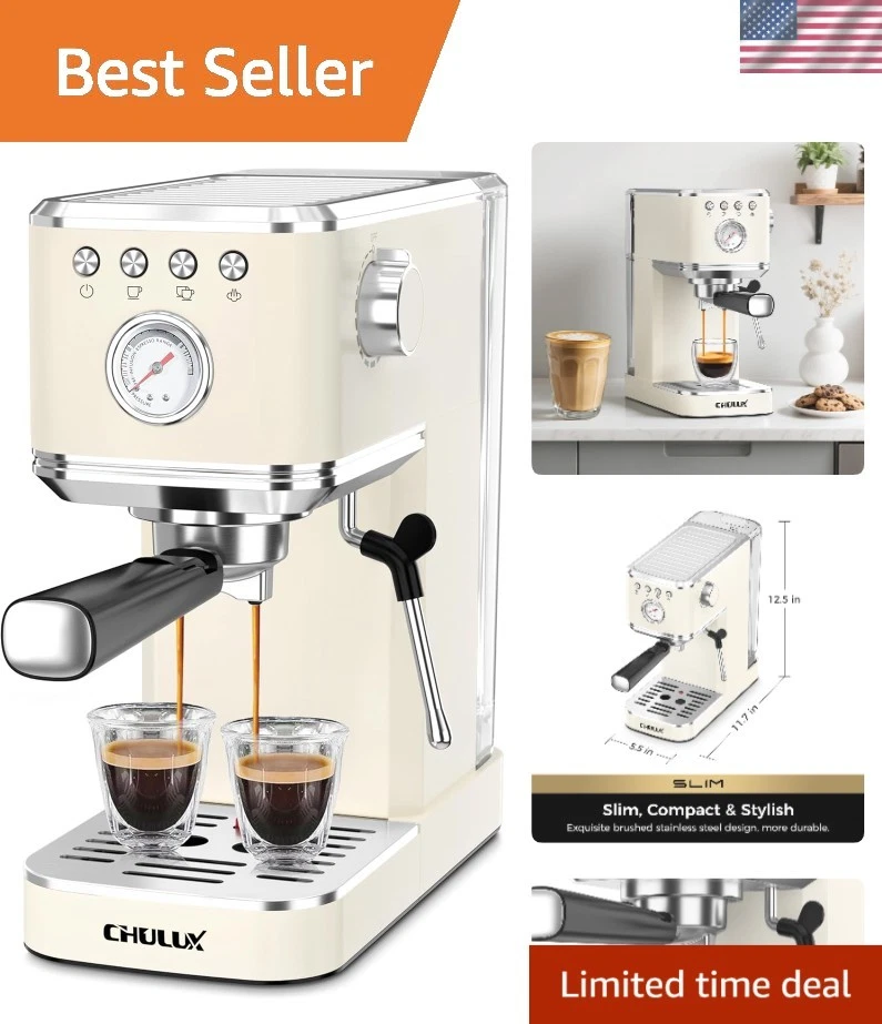 Espresso Machine with Milk Frother 20 Bar Coffee Maker Cappuccino Latte