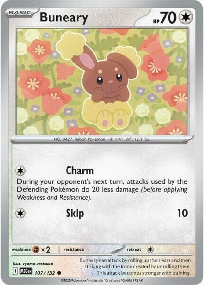 Pokemon Buneary - 107/132 - Common - Reverse Holo NM-Mint Mega Evolution Base Se