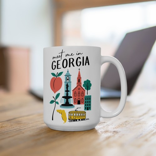 Georgia-Inspired Ceramic Mug, Perfect for Gifts, Home Decor, Travel Gift - Picture 6 of 6