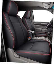 2005-2015 Tacoma Custom Fit Seat Covers 2005-2015 Crew Full Set Black  Red