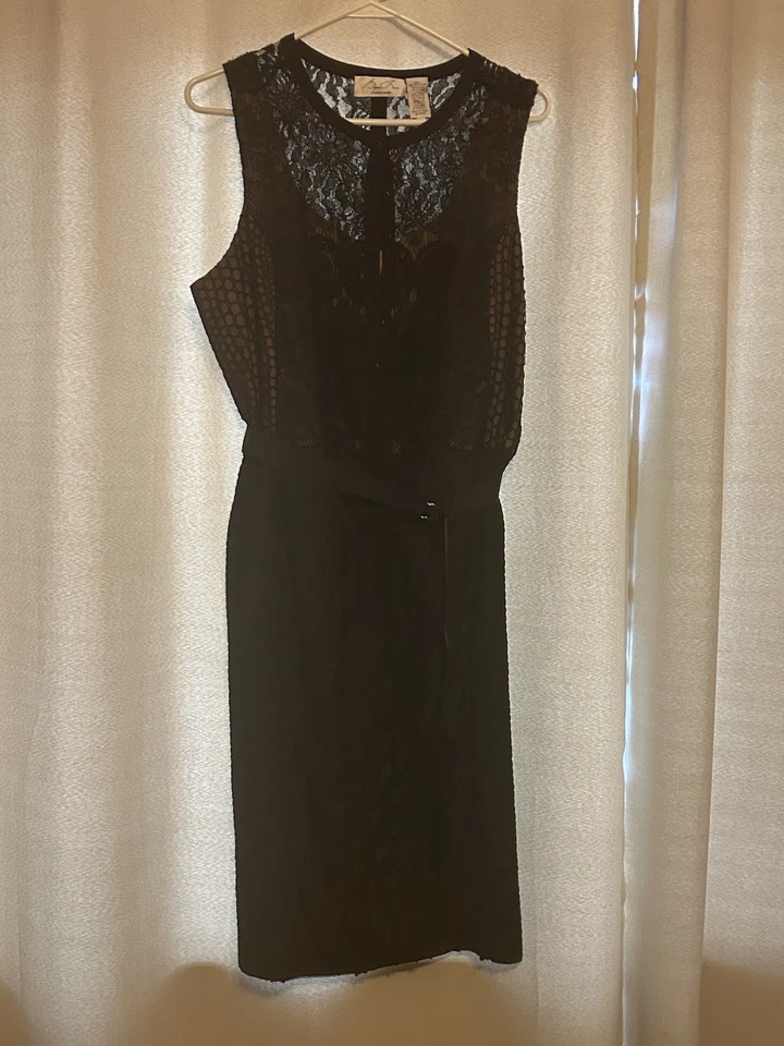 Anthropologie Byron Lars Beauty Mark Dress Black, Size 12 Sheath Knit - Image 2 of 4