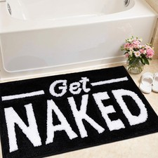 16x24 Inch Get Naked Bath Mat Non Slip Absorbent Bathroom Floor Rug