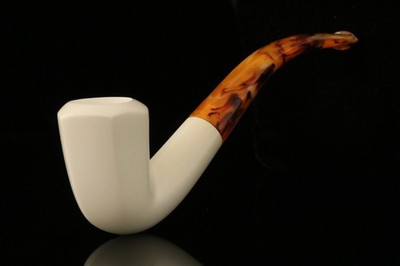 srv - Bent Panel Block Meerschaum Pipe with fitted case M2270