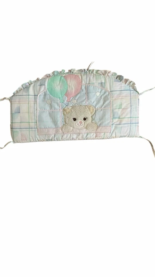 Vintage Heavy Quilt Lambs & Ivy Teddy Bear 3D Balloons And Headboard Cover 75X50 - Image 4 of 4