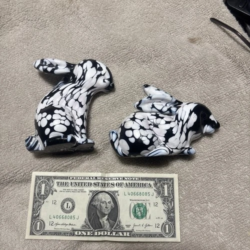 Vintage Archimede Segue  Murano Rabbit Figurines Lot Of 2