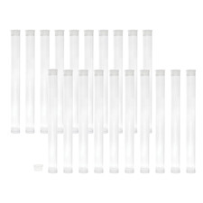 Clear Plastic Storage Tubes 6In Round Flat Cap Containers For Beads 20-Pack