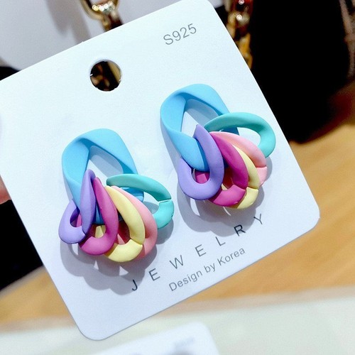 Arylic Earrings 2022 Candy Color Trendy Summer Cute Chain Earring Women Earrings - Picture 15 of 24