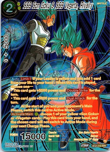 SSB Son Goku & SSB Vegeta, Rivalry [SPR] BT21-110 Dragon Ball Super Wild Resurgence card