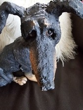 A Breed Apart 01746 Mutts Fearless Doberman Black Dog Ornament Rustic Finish