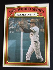 1972 Topps Baseball Card # 229 World Series Game 7 - Orioles/Pirates Fold Top LS