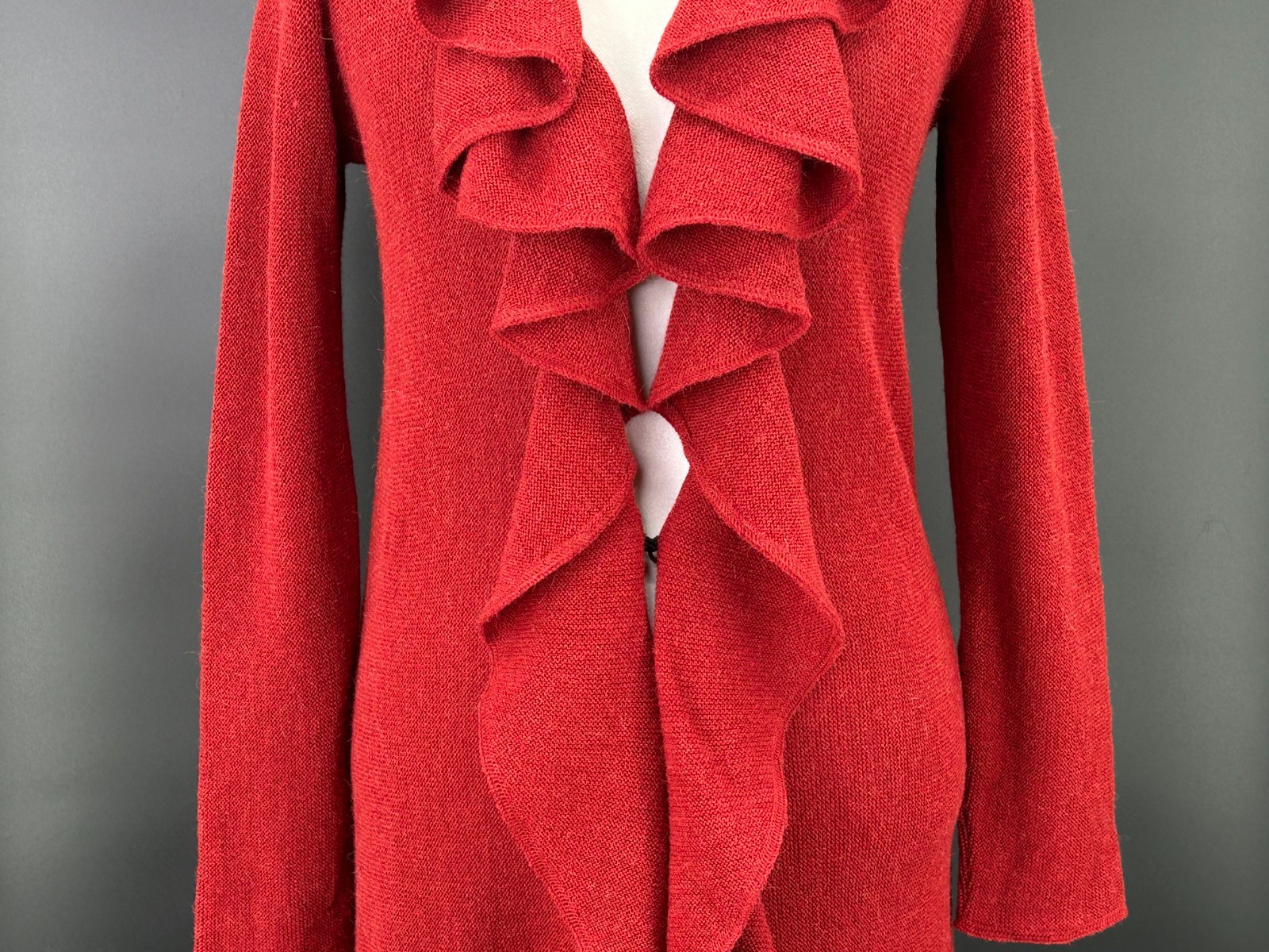 Beyond Threads Alpaca Wool Open Front Ruffle Dust… - image 4