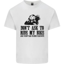 Camiseta de algodón ligero Ask to Ride My Biker Motocicleta para hombre