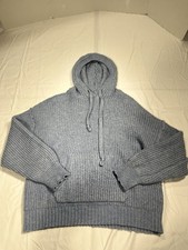 American Eagle Outfitters Blue Knit Pullover Hoodie Women's S Hooded Pockets