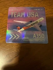 Delta Air Lines Team USA A350H - Paris - Pilot Trading Card 63 Rare