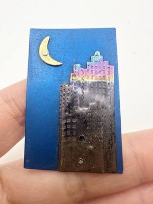 Artisan Handmade Urban Evening Metal Pin Brooch