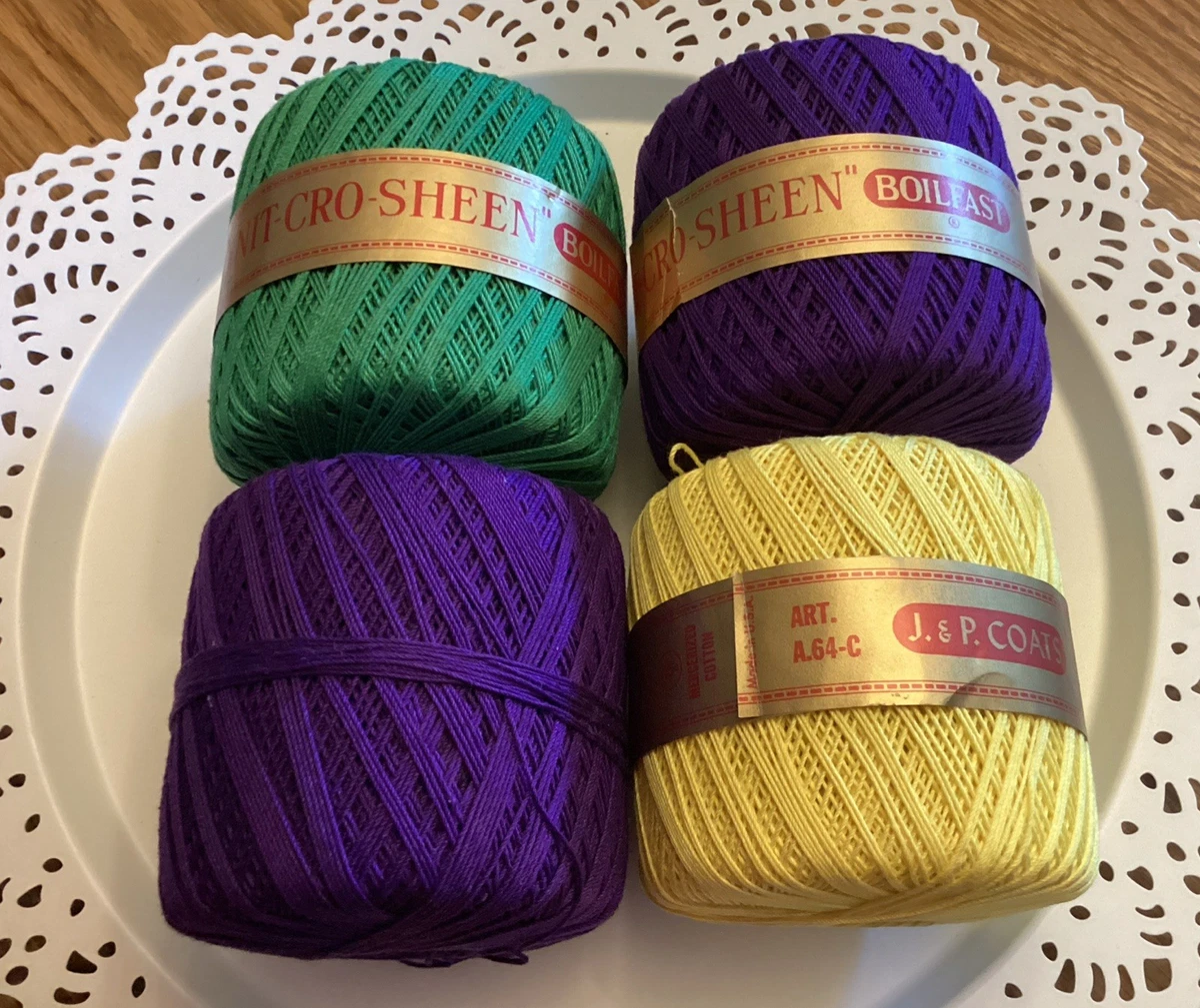 6 Pelotes De Coton Coats Knit-Cro-Sheen #131 – Marron Caramel, 175 Yd, 100% Coton Mercerisé