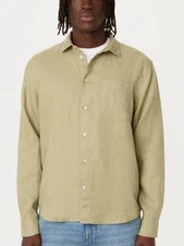 $119 Frank and Oak The Linen Shirt, Cardamom, XL