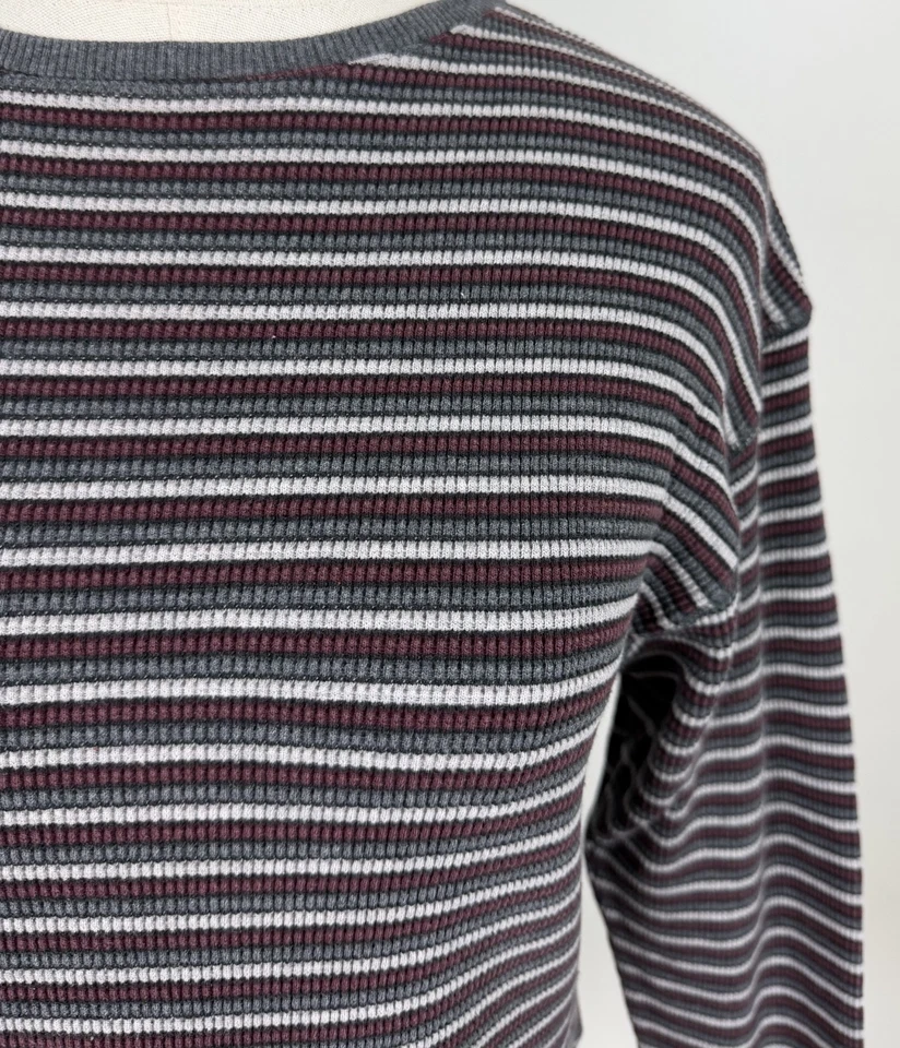 Camiseta térmica vintage años 90 Eddie Bauer para mujer pequeña tejida gofre a rayas Foto 4 de 4
