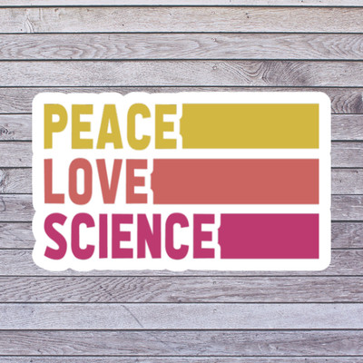Peace sticker vinyl decal peace love science retro hippie vibes