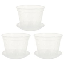 3 Sets orchid plant pot Pots Potted Orchid Delivery Clear Nursery Cups Slotted