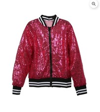 Nwt Kids Gir s Pink Sparkly Sequin Jacket, Size 4/6