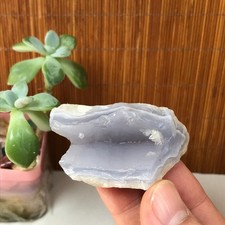 Natural blue chalcedony agate Crystal gemstone rough original Specimen A1888