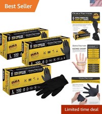 Heavy Duty Black Nitrile Disposable Gloves, 6 Mil - Latex Free, Powder Free, ...