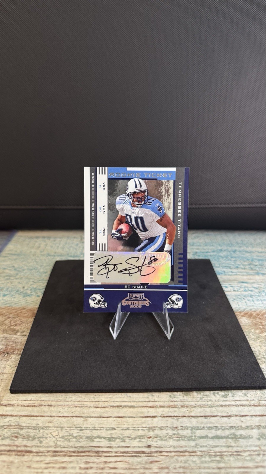 2005 Playoff Contenders #199 Bo Scaife RC Auto Tennessee Titans Rookie Card