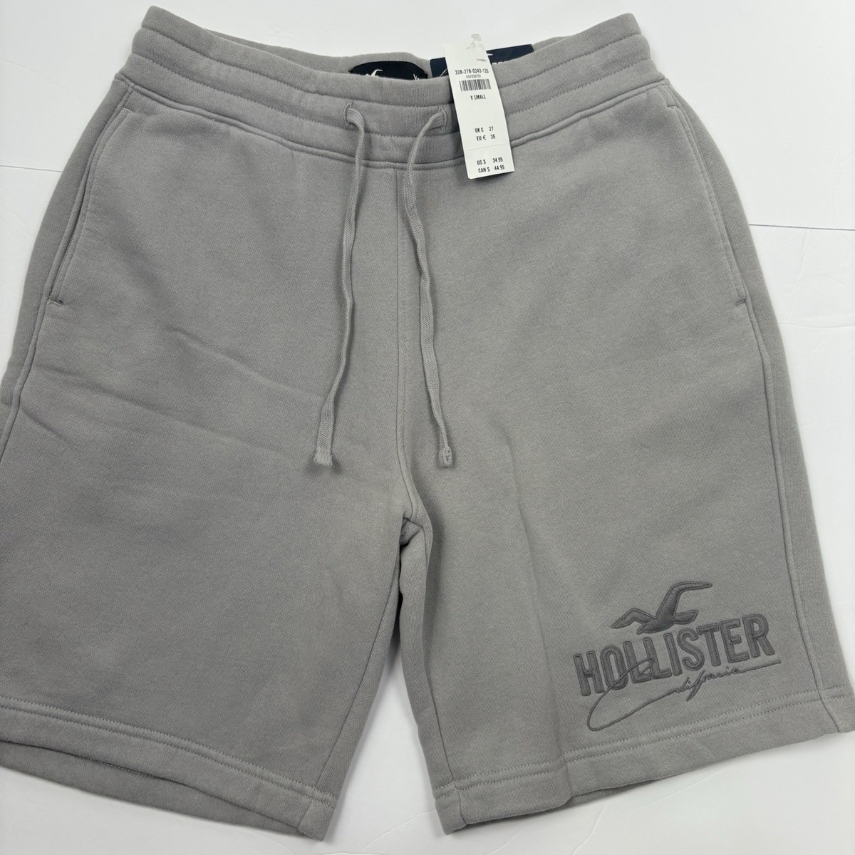 Hollister Mens XS Gray Sweat Shorts Drawstring Jogger Lounge