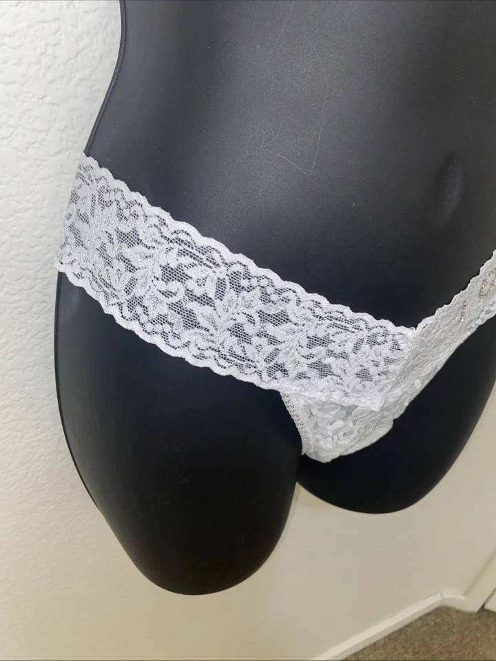Tanga Hanky Panky Bridal Collection Talla Única Blanco Tiro Bajo Cristales Swarovski Foto 3 de 4