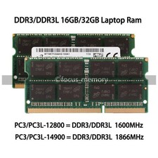 Micron 16GB 32GB DDR3/DDR3L 1600 1866 MHz So-dimm Laptop Memory 204pin 1.5/1.35V