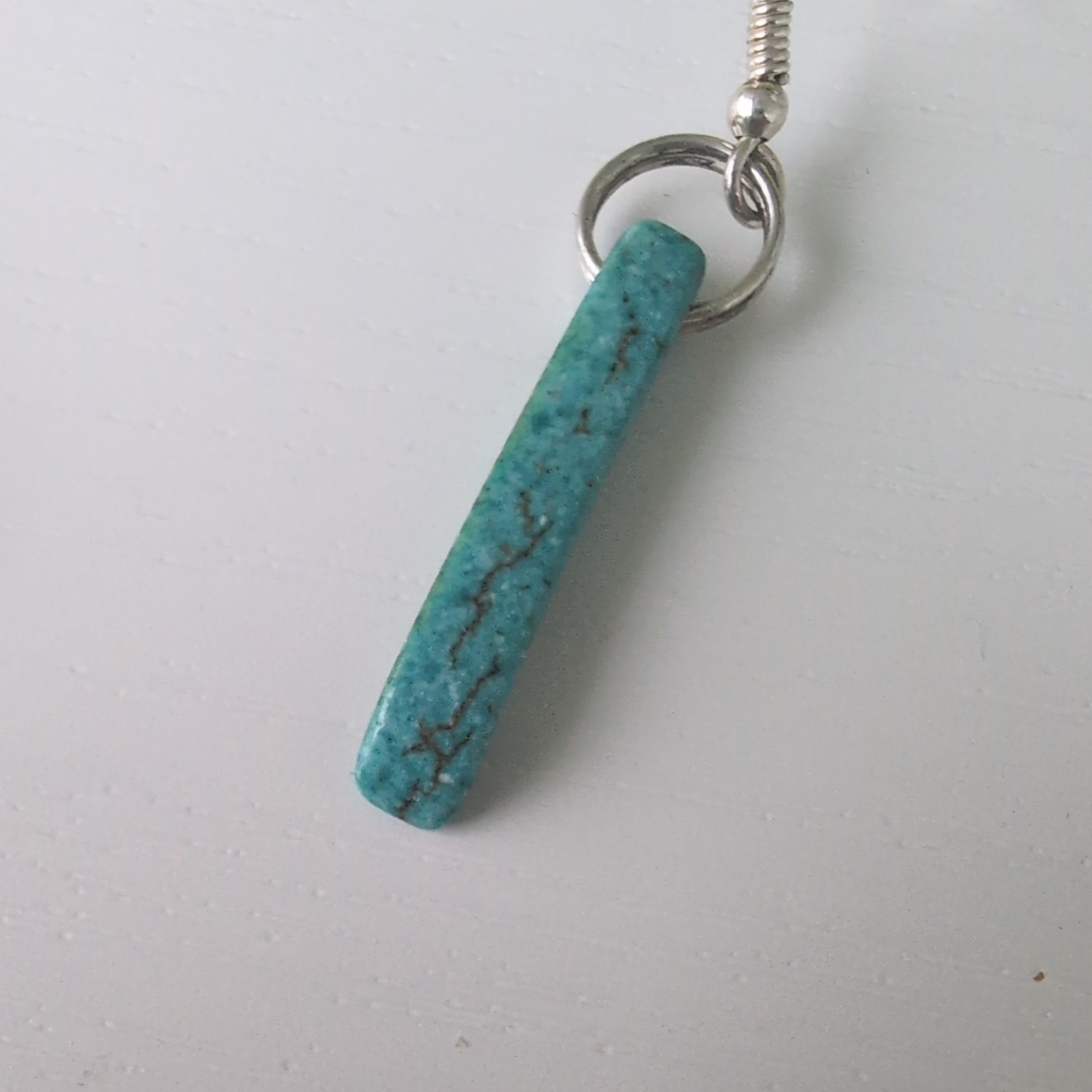 Rectangular Turquoise-colored Blue Dangle Fashion… - image 2