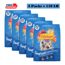 5 Pack, Friskies  Seafood Sensations Adult Cat Dry Food - Seafood 22 LB