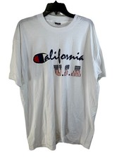 Vintage Champion California USA T-Shirt Men’s Size XL White Made In USA