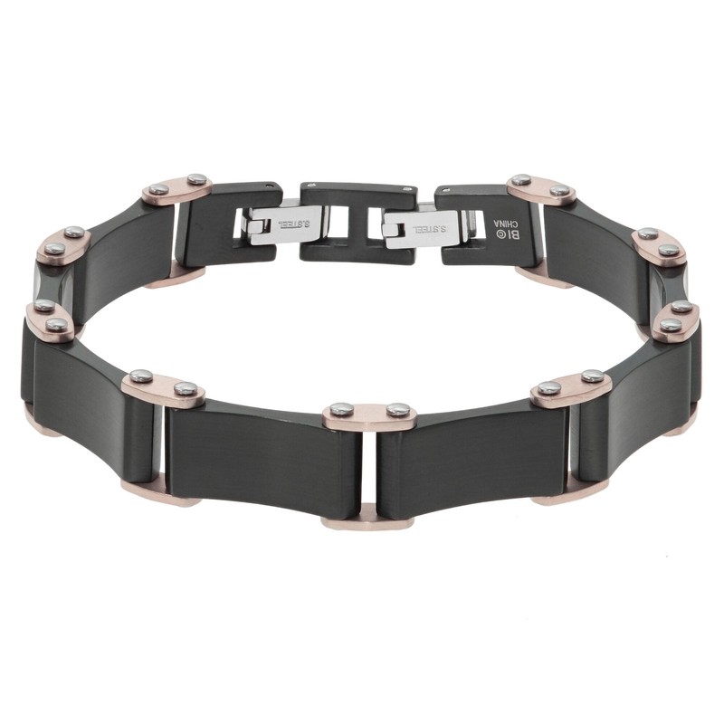 Stainless Steel Multi Ion Plated Thick Specialty Bracelet - 14 MM Wide, 8.75"