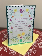 Happy Easter Spring Springtime Birds Flowers Garden Dayspring Greeting Card
