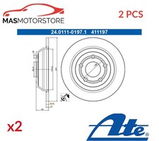 BREMSSCHEIBEN SATZ PAAR HINTEN ATE 240111-01971 2PCS P FÜR FORD PUMA