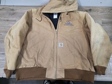 Vintage Carhartt J04 BRN Thermal Lined Active Jacket USA Sz 3XL Embroidered