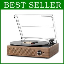 Vintage Wood Bluetooth Turntable Built-in Speakers