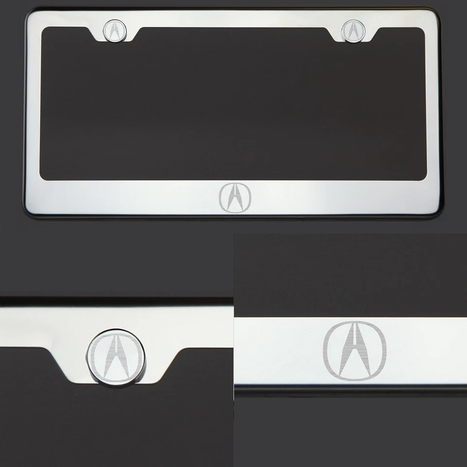 Espejo Cromo Logo Acura Grabado Láser T304 Acero Inoxidable Marco de Placa Foto 2 de 4