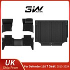 3W Floor Mats Carpets & Boot Liner For Land Rover Defender 110 7 Seat 2020-2024