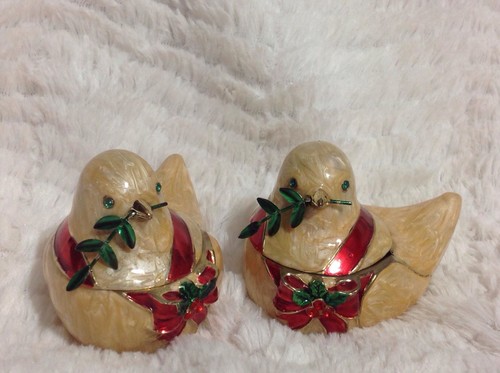 2er Set BOMBAY CHRISTMAS Taube Vogel TEELICHTER im Karton Neu! RAR  - Bild 1 von 8