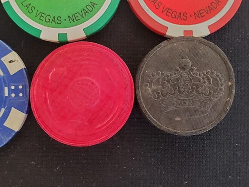 Lot (8) Vintage Casino Chips Lottery Tokens Coins VEGAS GRAND SIERRA SENECA WOOD - Picture 5 of 6