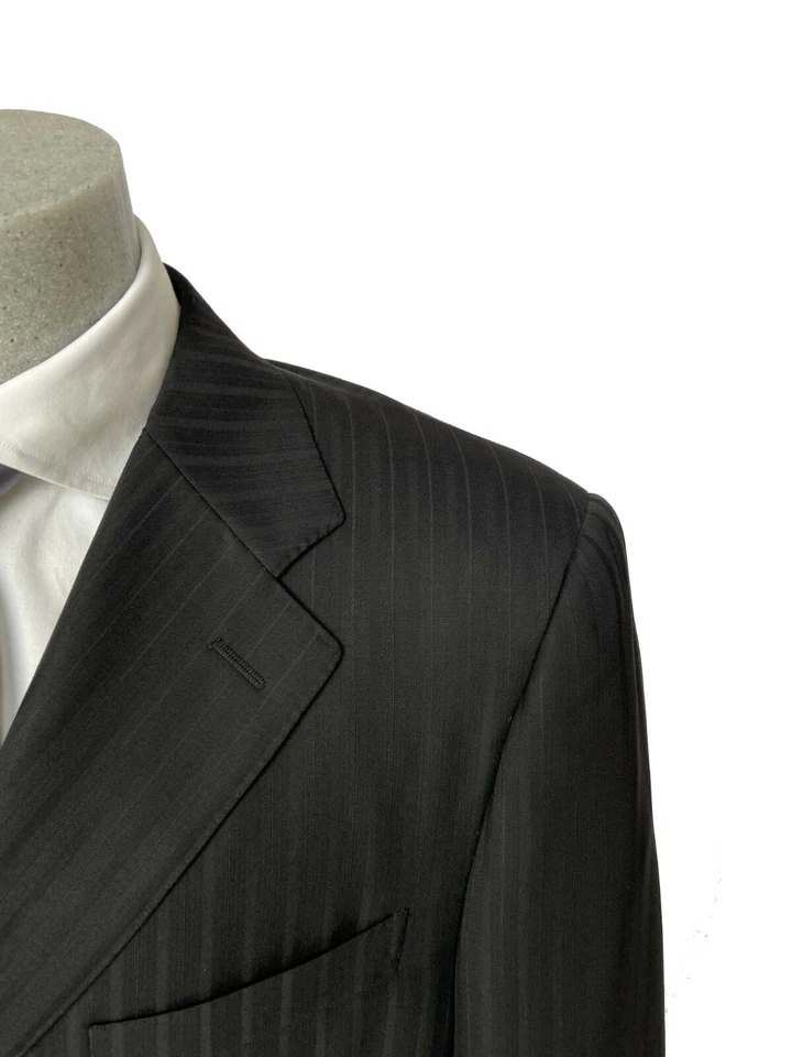 Abito sartoriale uomo CANALI, nero a righe DROP 6 in Pura Lana Vergine, -60%. - Imagen 4 de 4