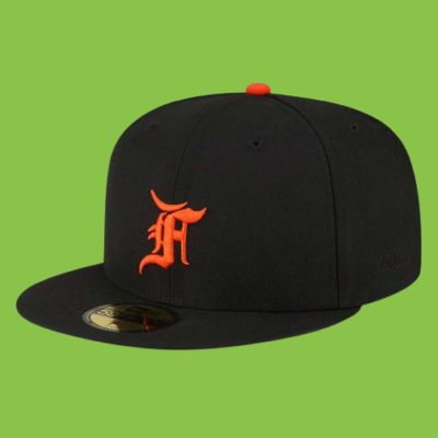 FEAR OF GOD X NEW ERA フロントGキャップ 59FIFTY トラッカー FEAR OF GOD ESSENTIALS Fロゴ ブラック