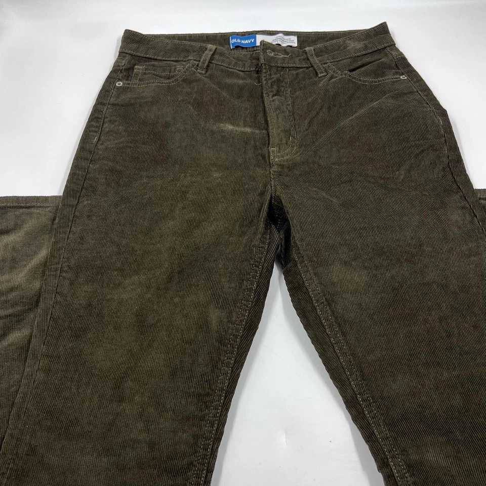 Pantalones para mujer Old Navy Kickers corte bota talla 4 verde pana mezcla algodón pantalón Foto 2 de 4
