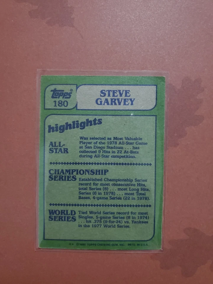 Steve Garvey topps baseball card (SIGNED) - Image 2 of 2