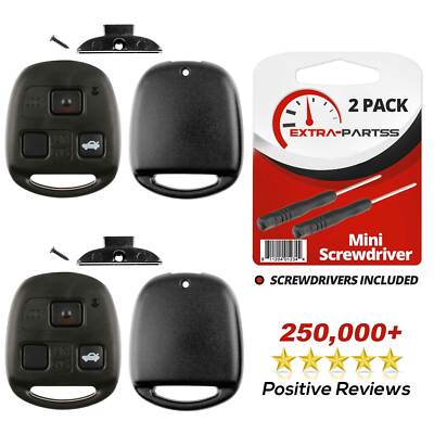 Keyless Remote Key Fob Shell Case For 1999–2003 Lexus RX300 – Uncut Blade, 2-Pack (No Programming Needed)
