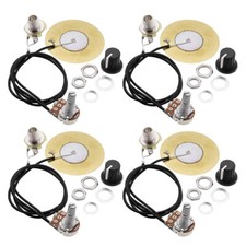 4Pcs 50MM Guitar Pickup Piezo Transducer Prewired Amplifier with 6.35MM Output#